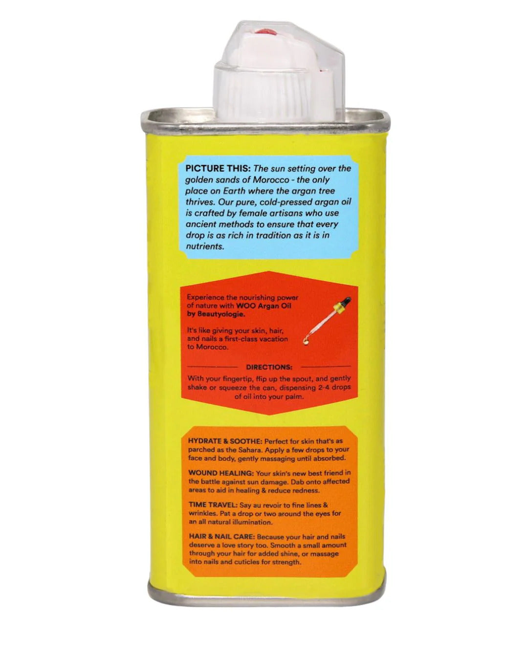 Argan oil from Morocco in yellow tin