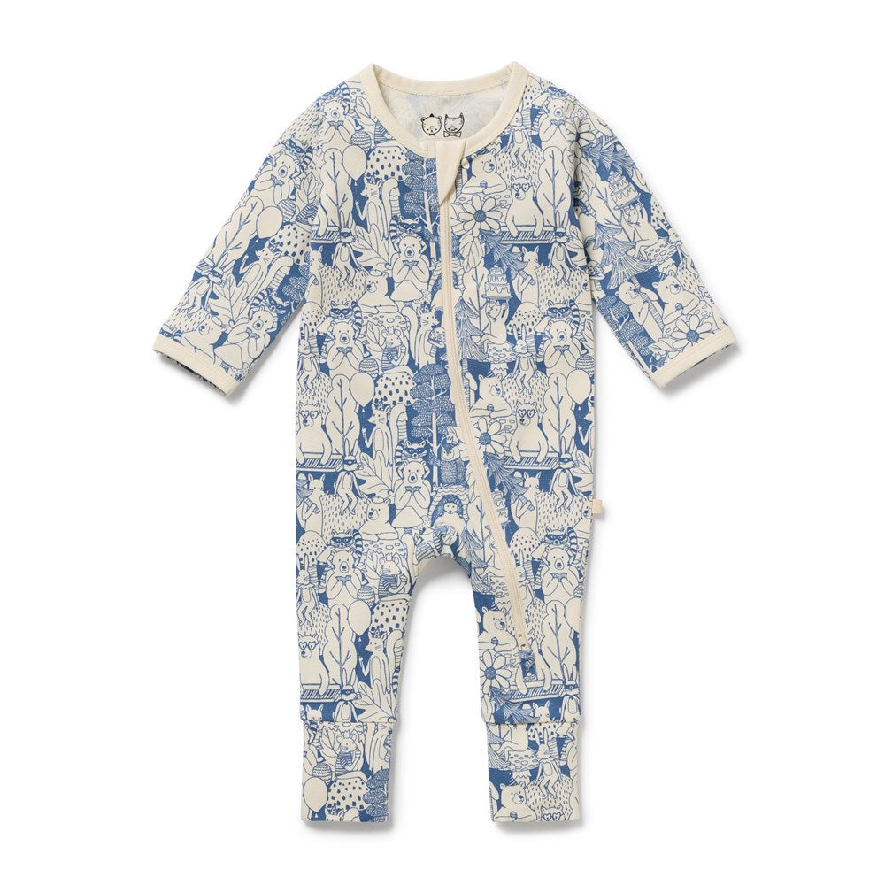 Woodland Adventures Organic Zipsuit With Feet | Wilson + Frenchy