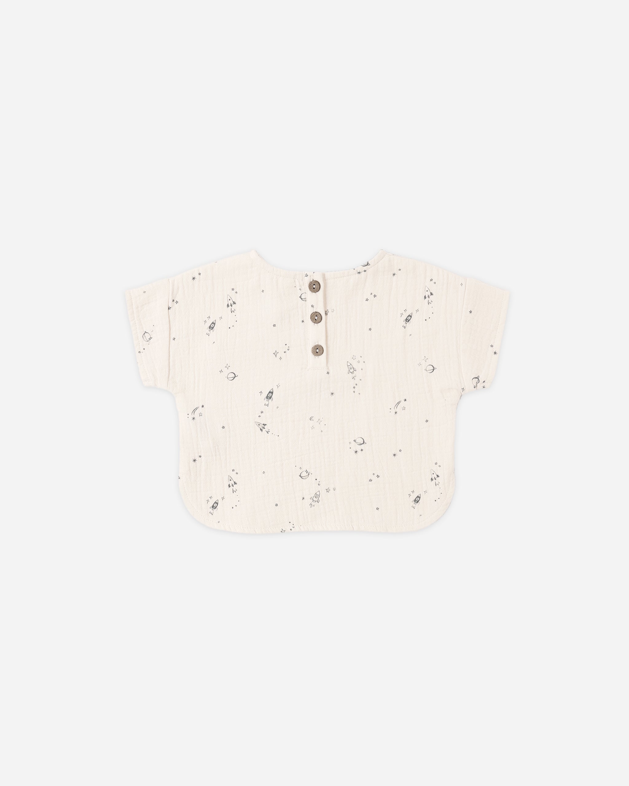 Back view of the Woven Top - Space | Quincy Mae