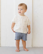 Toddler in the top for the Woven Top & Pant Set - Space | Quincy Mae