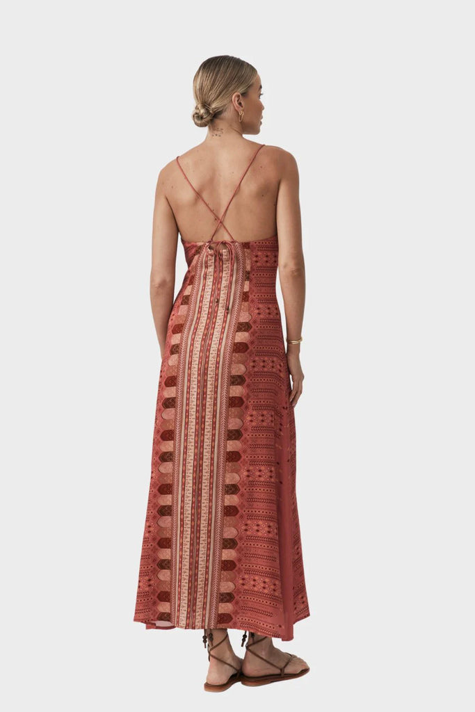 Yasmin Print Maxi Dress by Mos The Label Back view