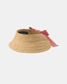 Amilia - Natural/Pomelo by Helen Kaminski - raffia hat with light red back tie