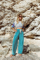 terry towelling surf pant in blue crush