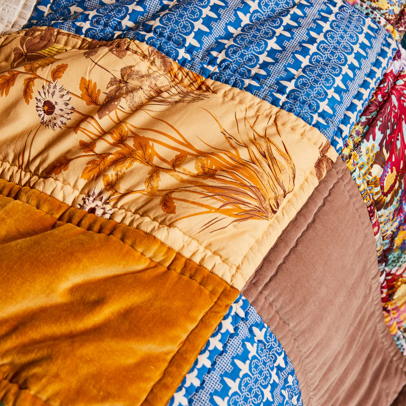 Kai Patchwork Bedcover - Dolce by Sage Clare - floral patchwork quilt