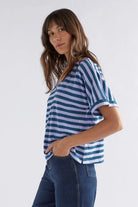 blue stripped organic cotton tshirt by ELK 