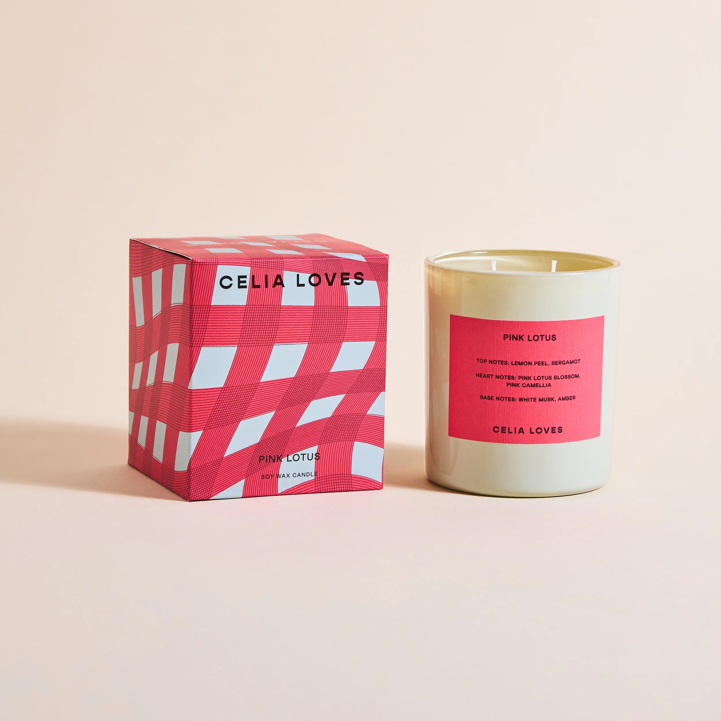 celia loves pink lotus 395 gram candle