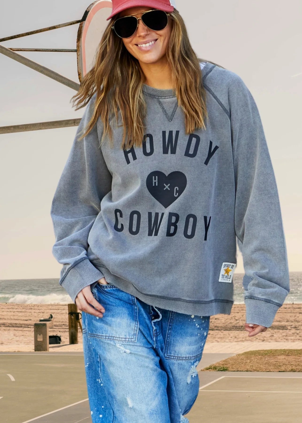Howdy Cowboy vintage wash sweats black by Hammill & Co