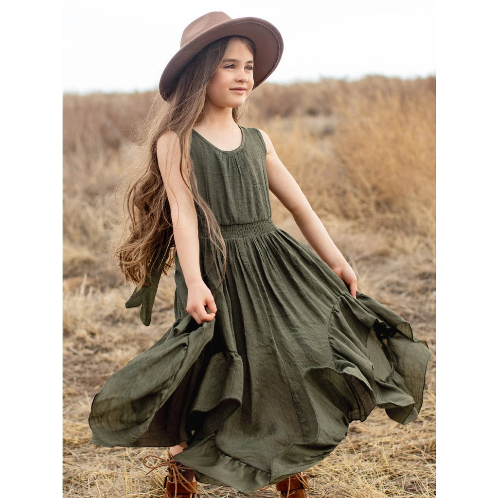 Joyfolie Gemma Dress in Burnt Olive ( Dark Green )
