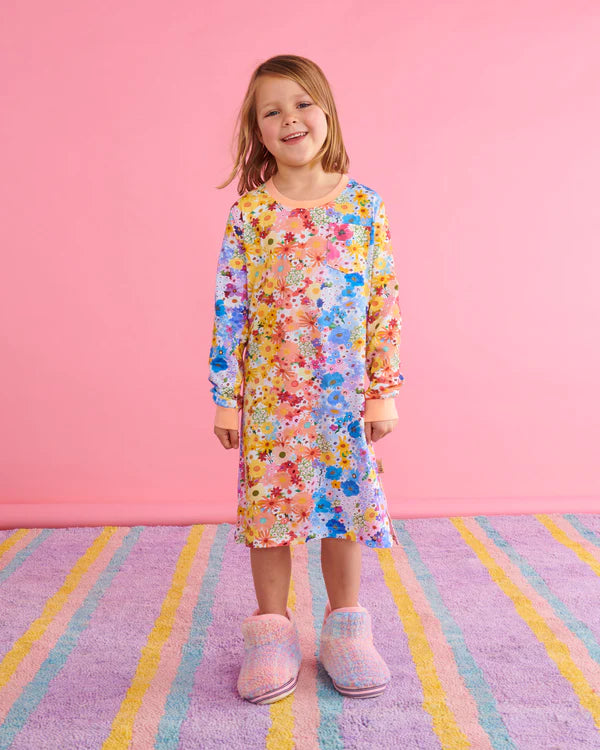 Kids pastel tartan slippers