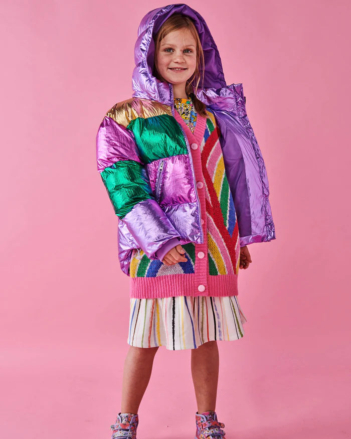 Metallic Puffa Jacket for Kids