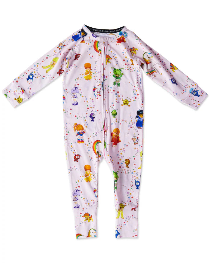 Rainbow Brite X kip&co long sleeve zip romper