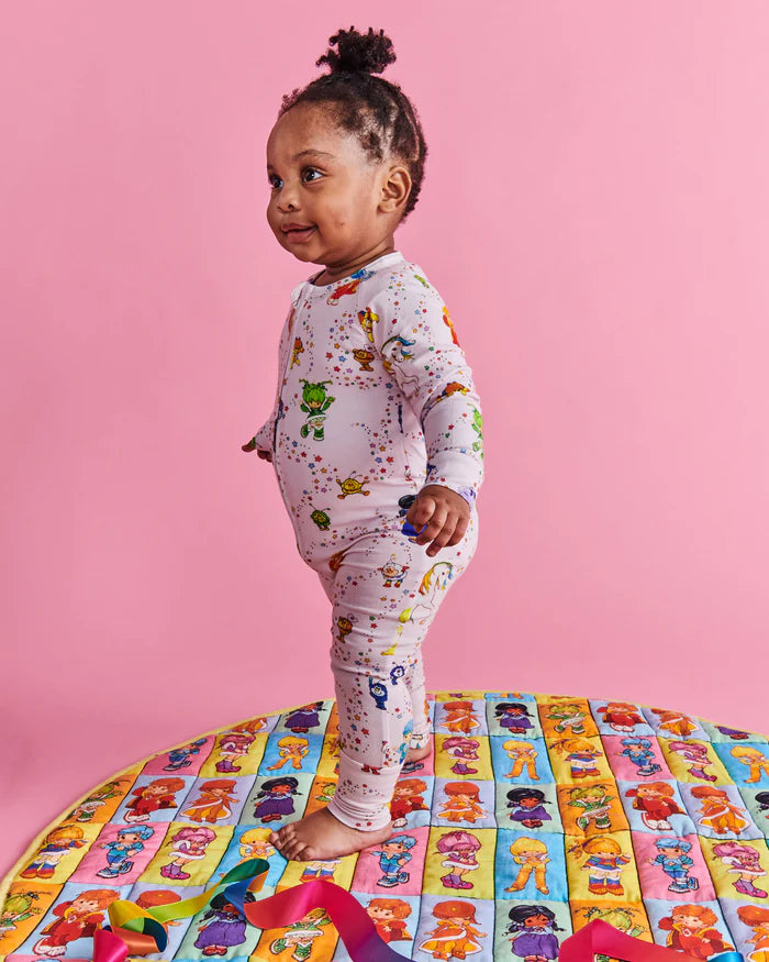 Rainbow Brite X Kip&Co Star Shower long sleeve zip romper