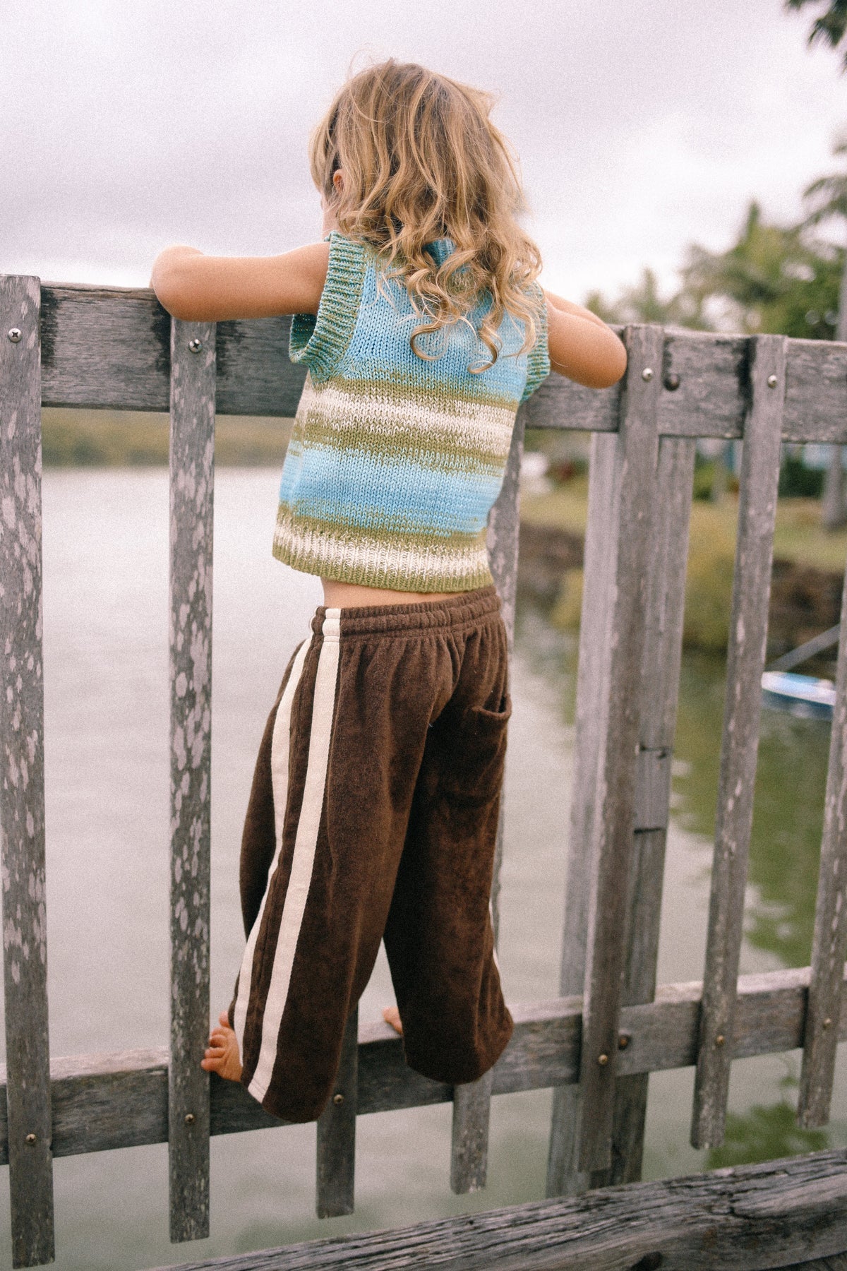 mini terry pant in chocolate