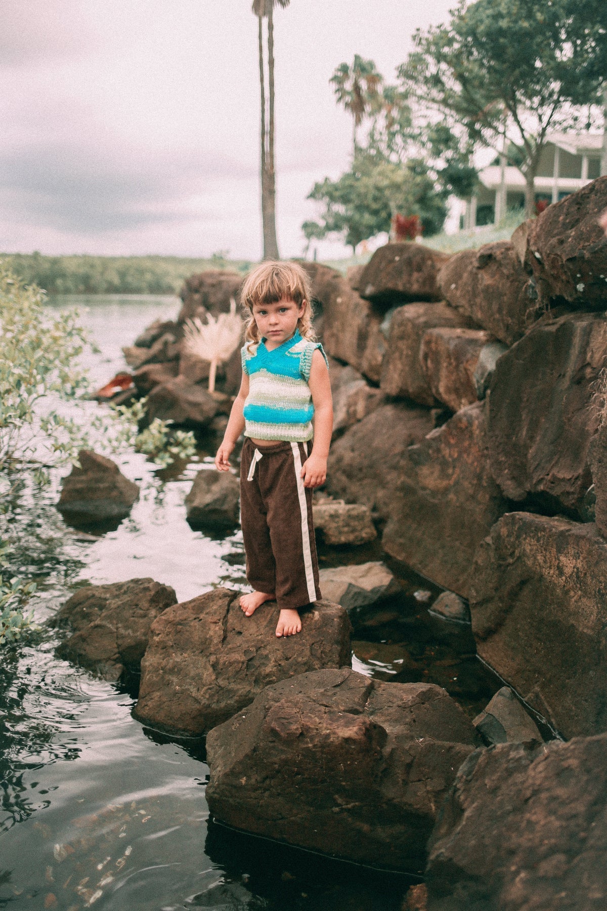 chocolate brown kids terry pant