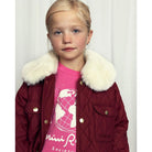 mini rodini society sweatshirt in pink colour with space design graphic