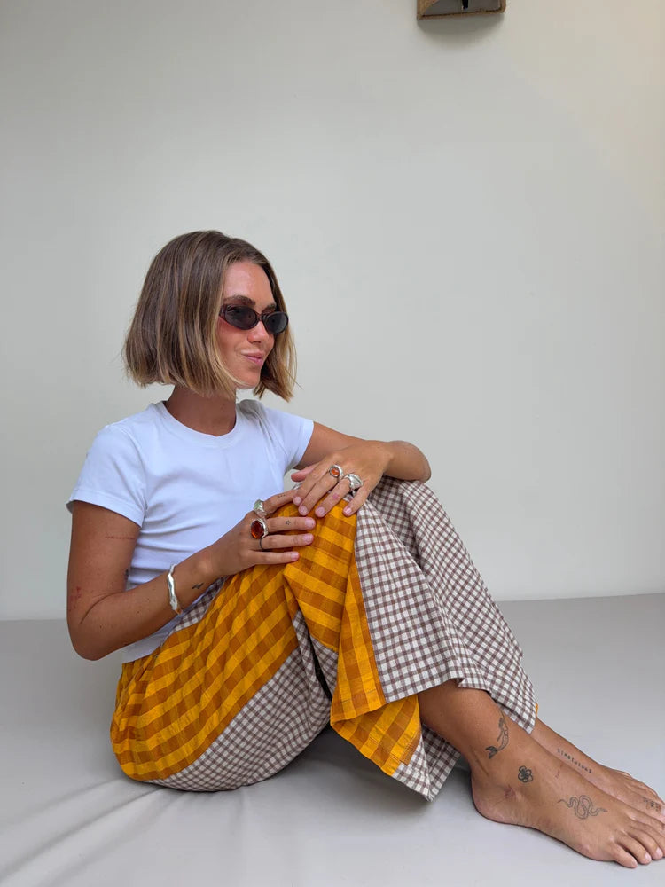 Patchwork Pant Ginger Gingham by Atmosea