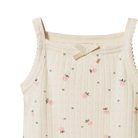 organic cotton cream baby girl onesie with pink blossoms - Pointelle Camisole Bodysuit Posey Blossom by Nature Baby