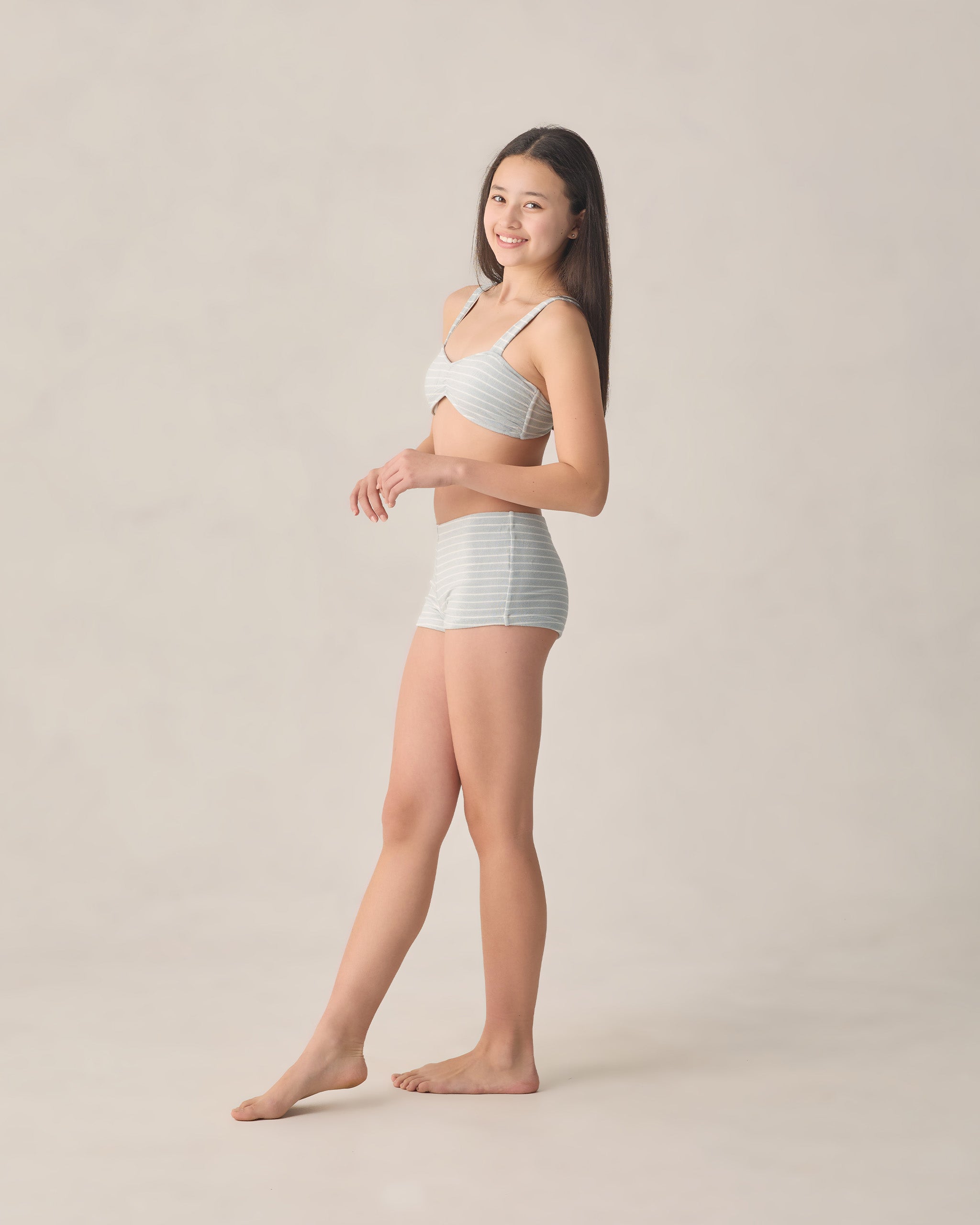 Teen Alaya Bikini Set Seafoam Stripe by Rylee + Cru