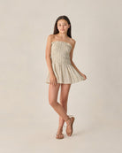 girl wearing Teen Daria Mini Dress Blue Floral by Rylee + Cru
