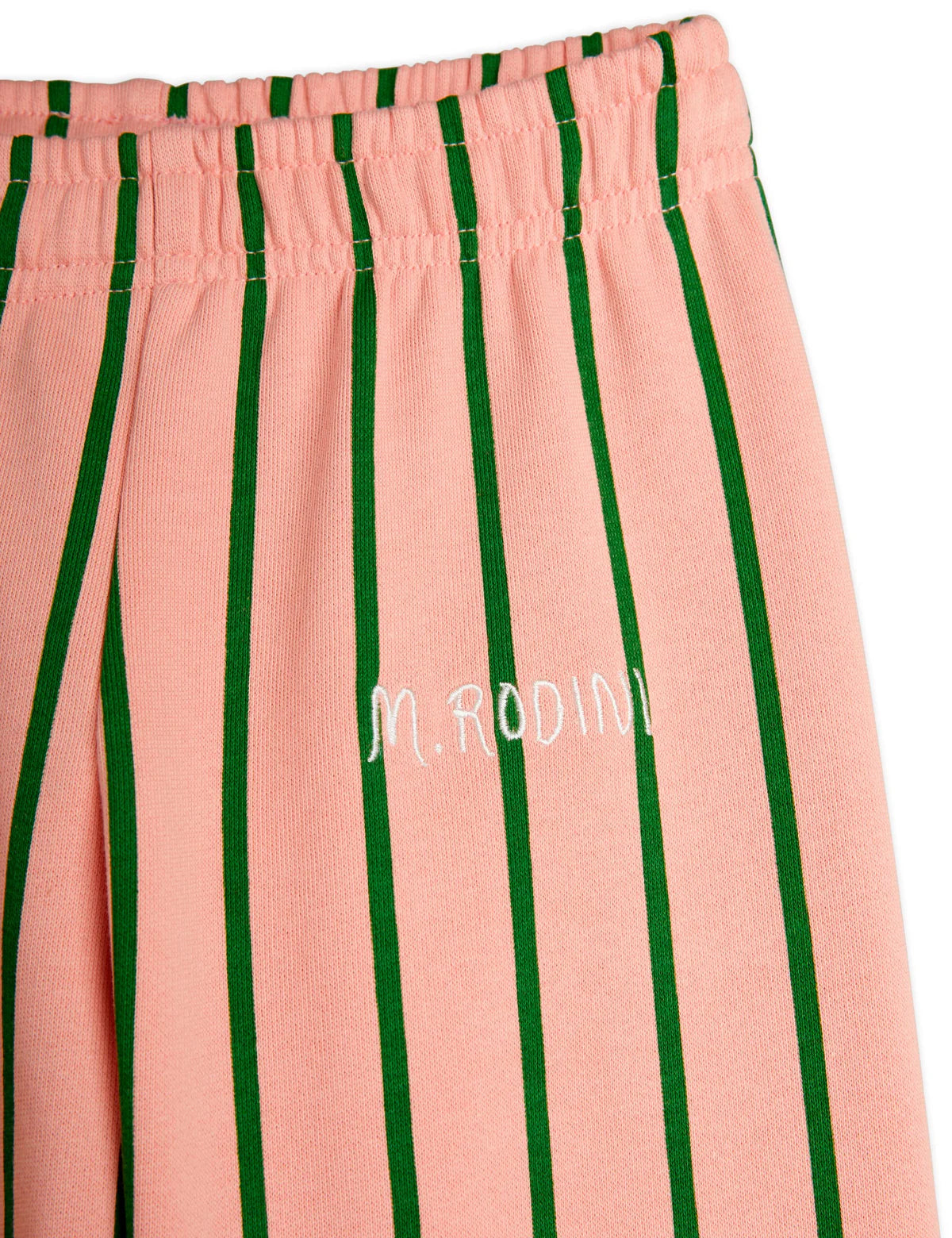 details of Vertical stripe sweatpants pink & green by Mini Rodini