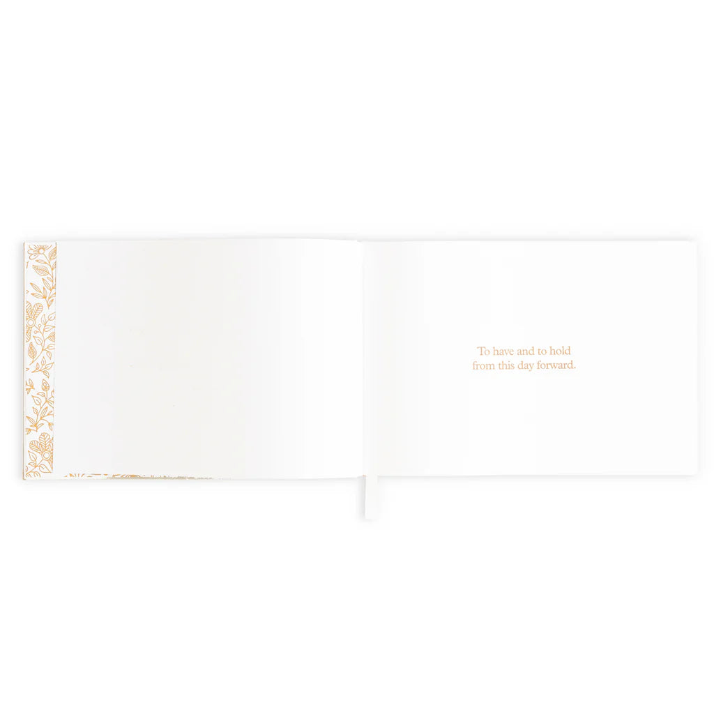 open pages of wedding guest book by Fox & Fallow