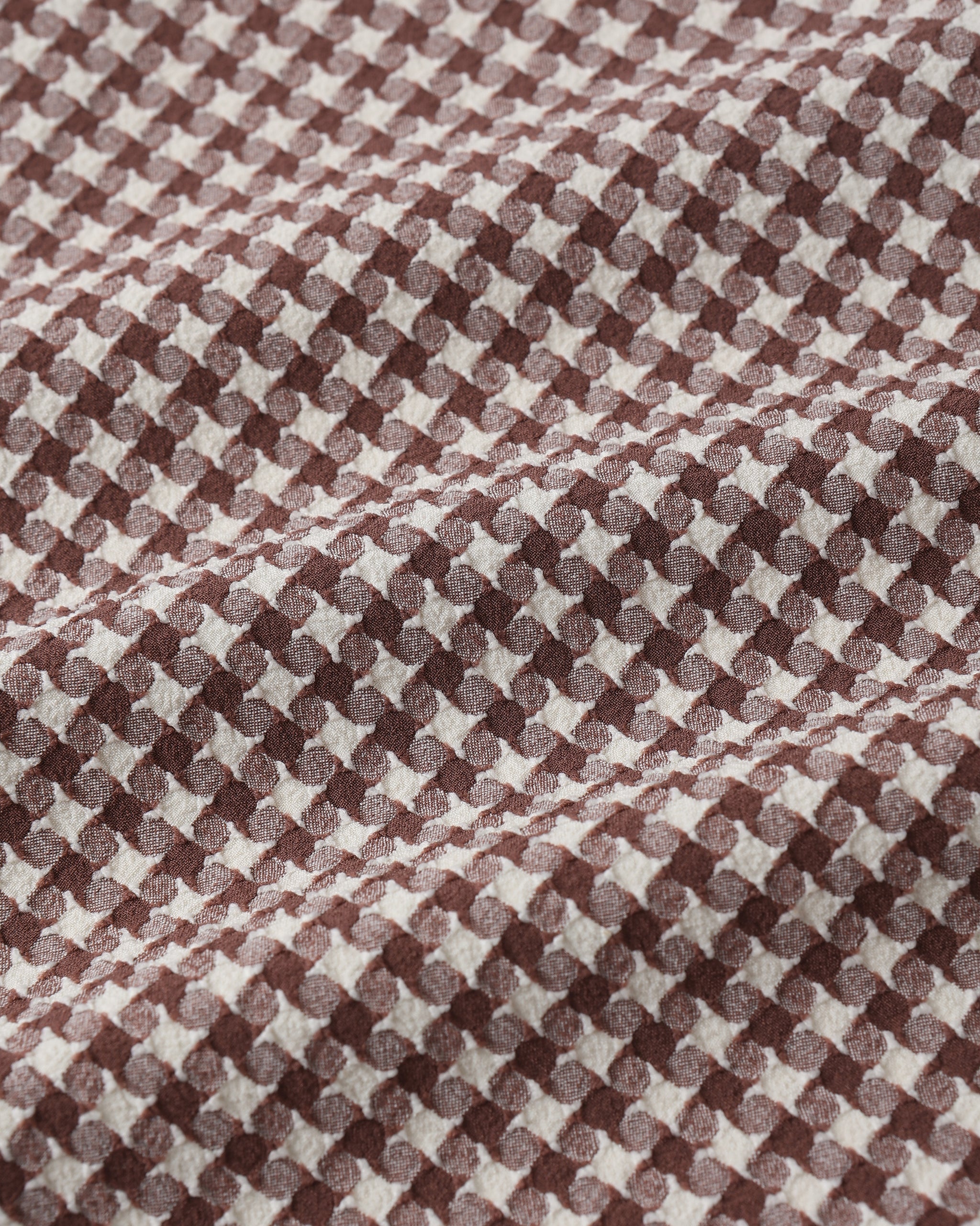 fabric detail of Women's Banded High Cut Bikini Bottom Chocolate Houndstooth by Rylee + Cru