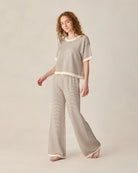 Brown and white stripe knit set by Rylee Cru