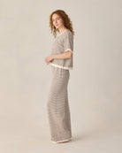 womens brown and white knit set by Rylee & Cru