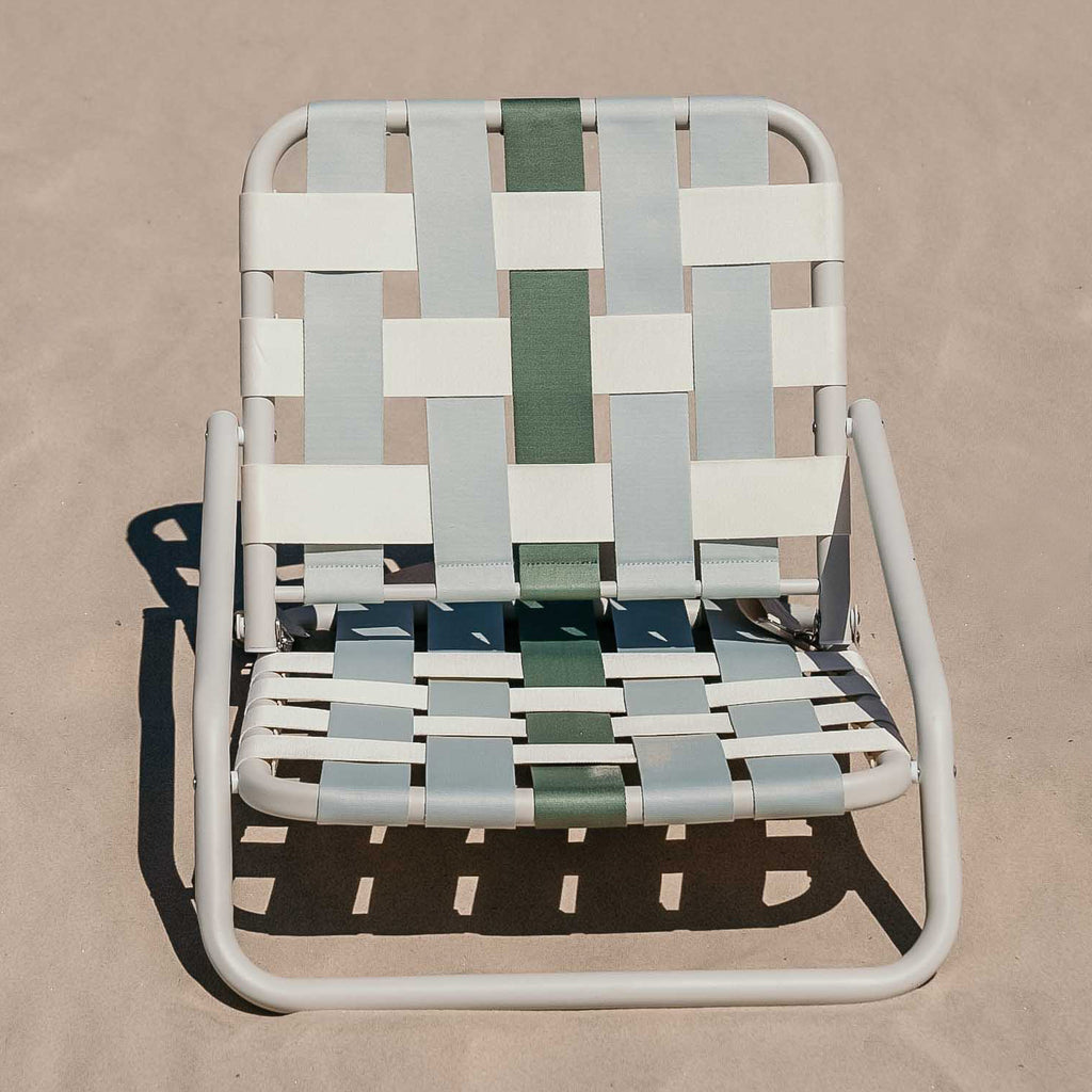 Beach chair in grey and green