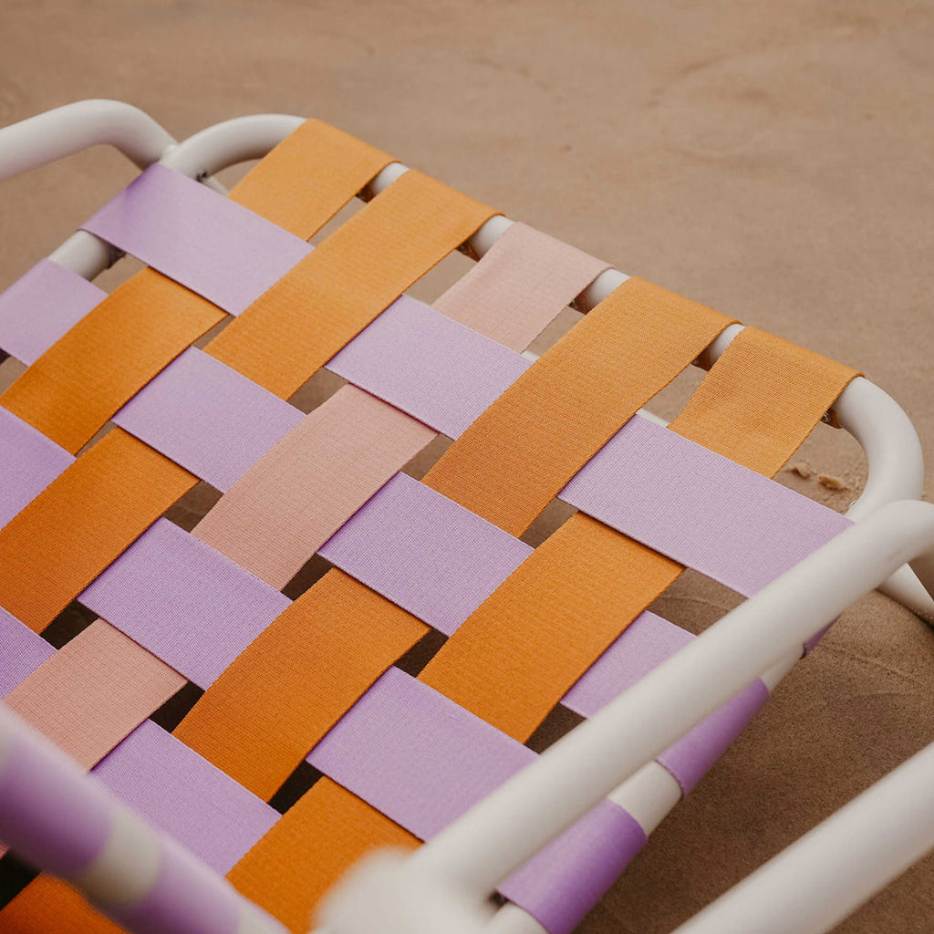 beach chair in orange and purple