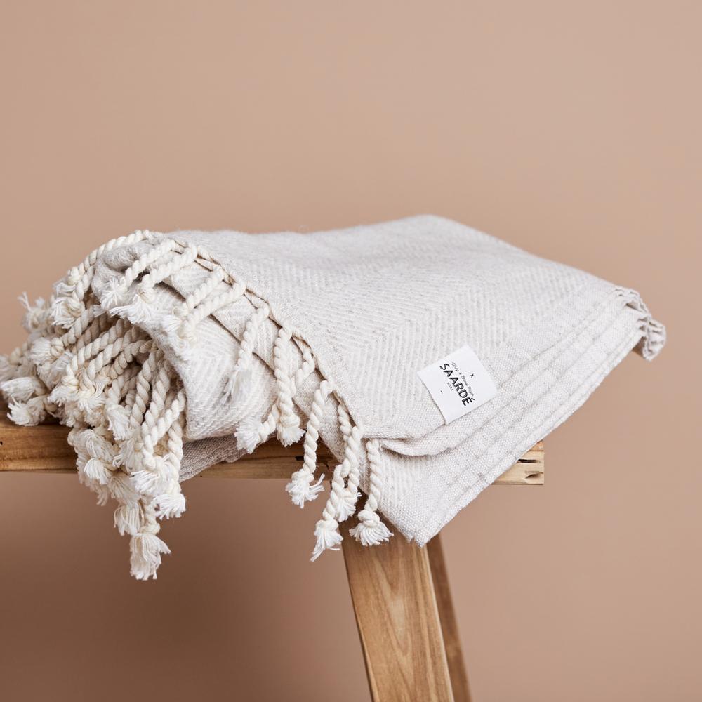 Herringbone Lambswool Throw - Little Cove Collective