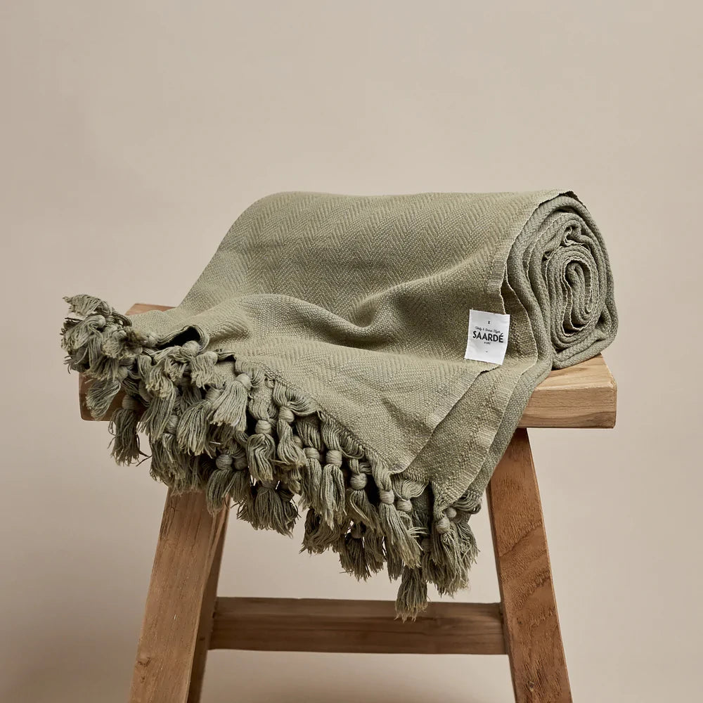 olive vintage wash blanket