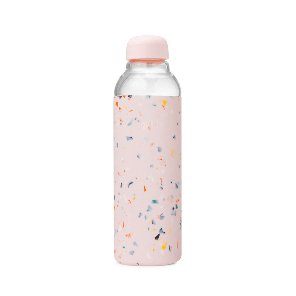 Blush pink glass water bottle by porter